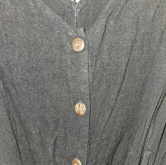 Black Button Romper - Picture 2 of 4